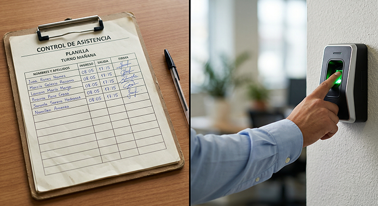 Control de asistencia del personal y registro digital