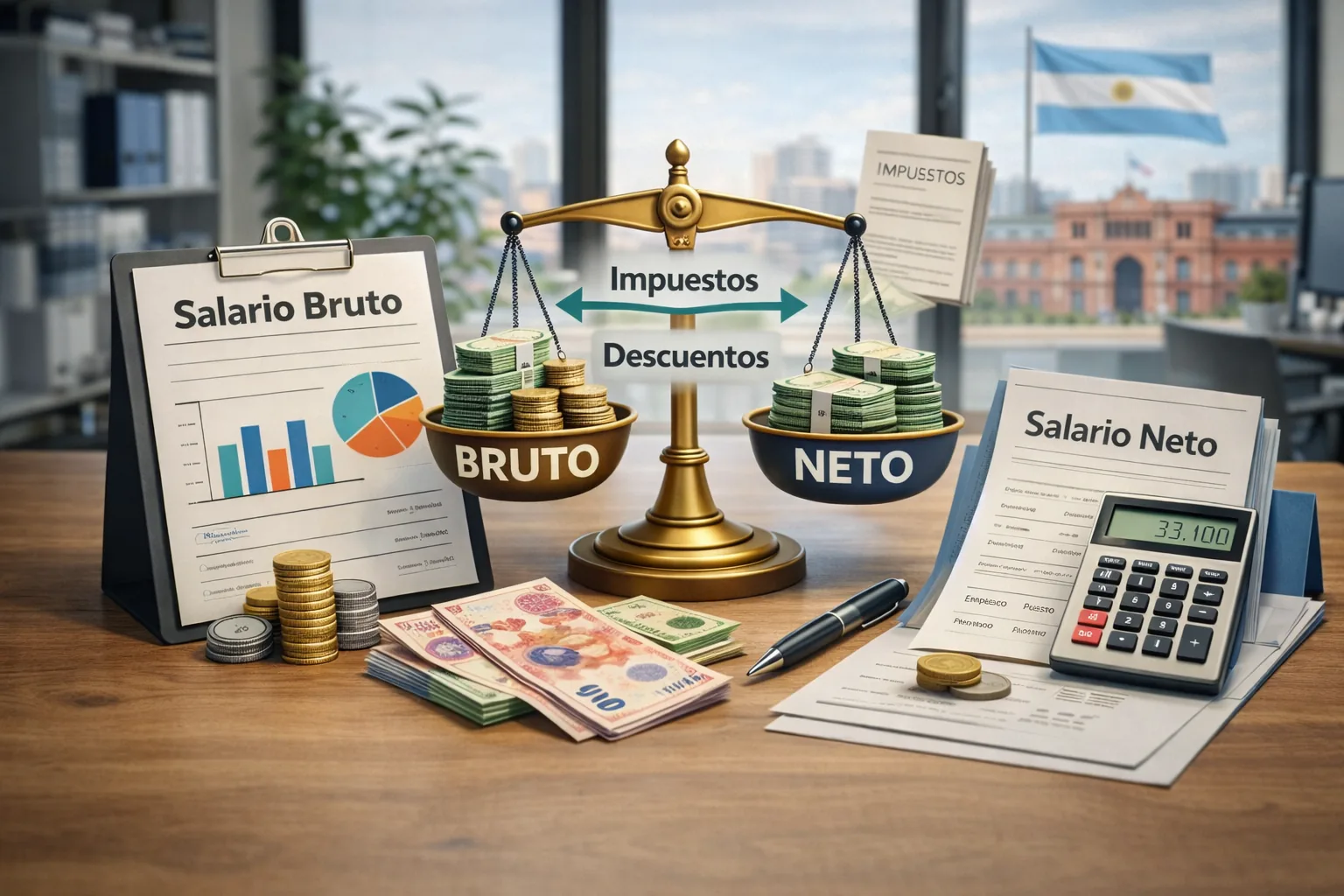 Salario bruto y neto en Argentina: cálculo de aportes y cargas patronales para RRHH