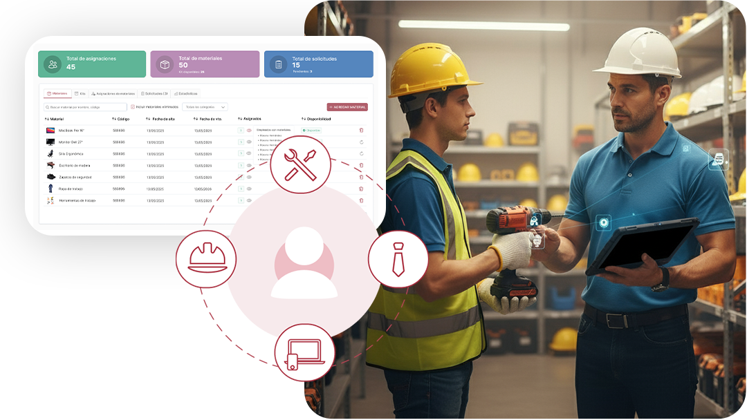 Gestión de materiales y EPP en obra