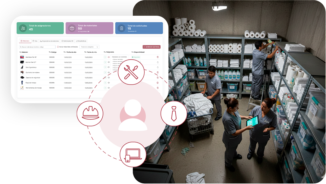 Materiales y equipos de servicio