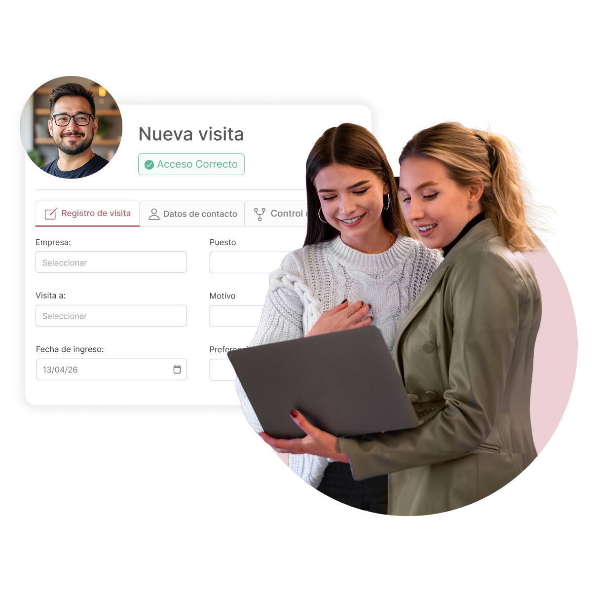 Panel de control de visitas y contratistas en Lenox HR